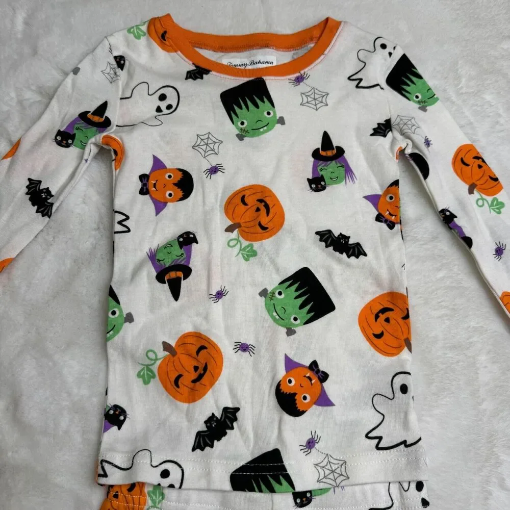 Tommy Bahama Kids Halloween Pajama Set 3T (Top) Bottom‎ (2T) Ghost Pumpkin